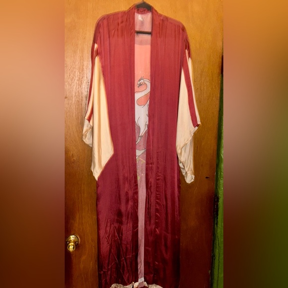 FREE PEOPLE Moon Dance Maxi Kimono Rising Sun Phoenix Silky DusterOS HTF Rare - Picture 3 of 16